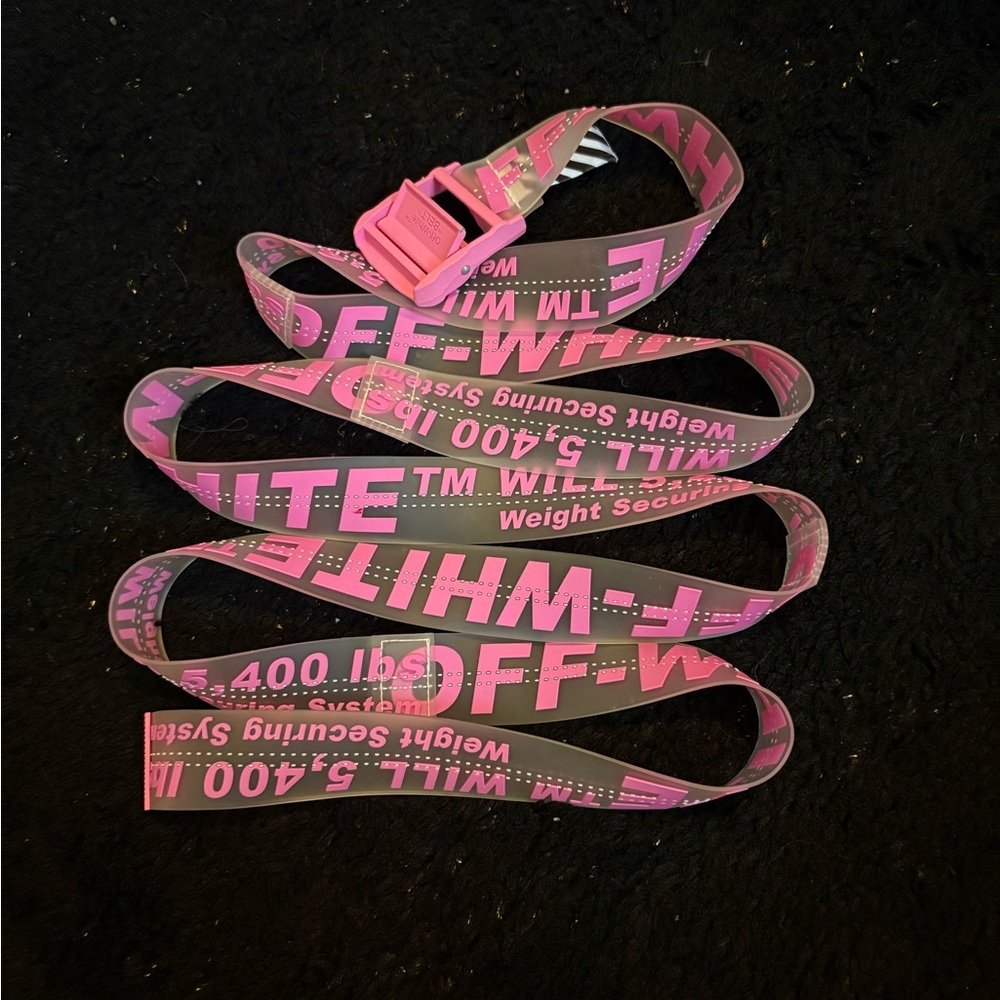 OFF-WHITE PINK Rubber Industrial Belt